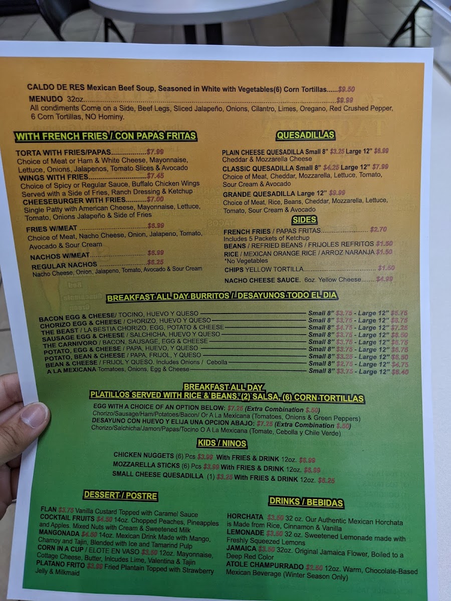 Menu 3 Aguilas Taqueria - Annapurna-4